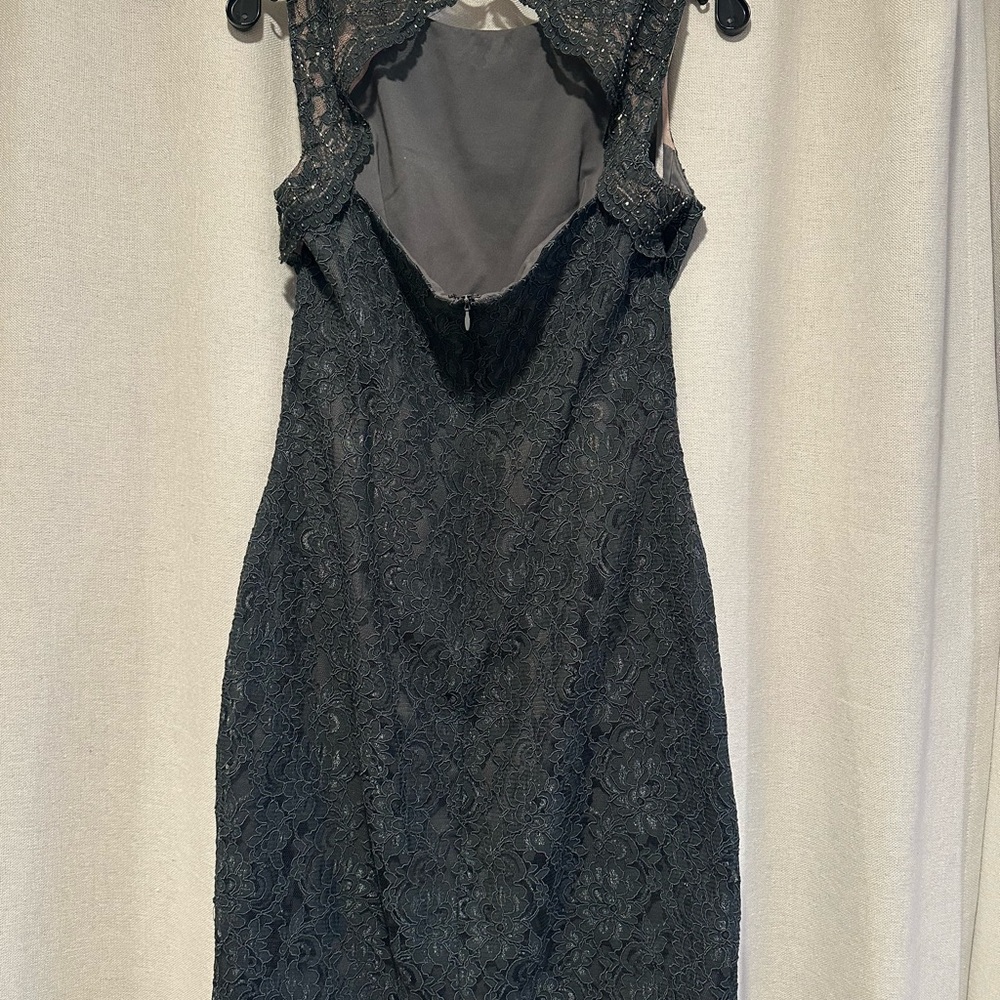 Ralph Lauren Elegant Gray Lace Dress - Picture 2 of 4